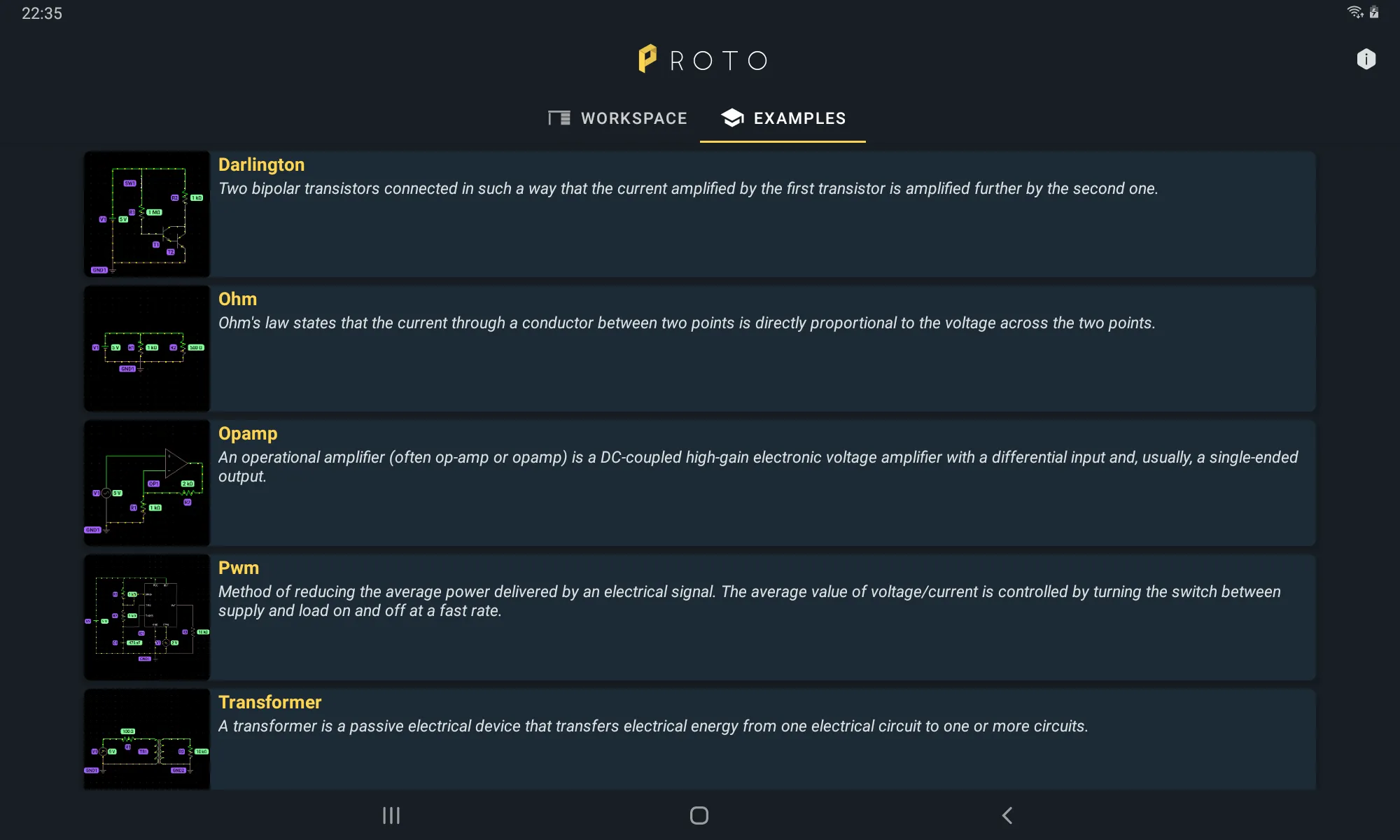 PROTO - Simulador de circuitos gratuito para Android | Construye y ...